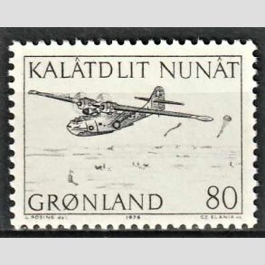 FRIM�RKER GR�NLAND | 1976 - AFA 98 - Postbefordring - 80 �re sort - Postfrisk