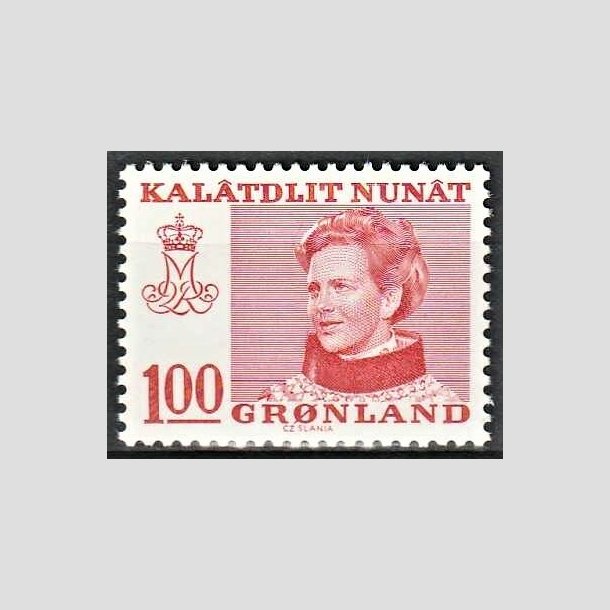 FRIMRKER GRNLAND | 1977 - AFA 101 - Dronning Margrethe - 100 re rd - Postfrisk