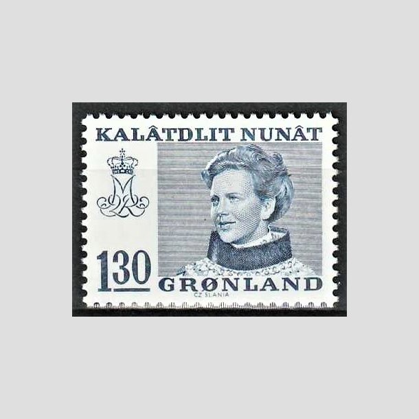 FRIMRKER GRNLAND | 1977 - AFA 102 - Dronning Margrethe - 130 re bl - Postfrisk