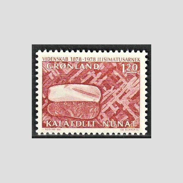 FRIMRKER GRNLAND | 1977 - AFA 105 - Videnskabelige undersgelser - 1,20 kr. rdbrun - Postfrisk