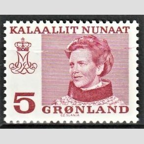 FRIM�RKER GR�NLAND | 1978 - AFA 106 - Dronning Margrethe - 5 �re vinr�d - Postfrisk