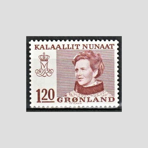 FRIMRKER GRNLAND | 1978 - AFA 107 - Dronning Margrethe - 120 re rdbrun - Postfrisk