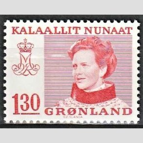 FRIM�RKER GR�NLAND | 1979 - AFA 113 - Dronning Margrethe - 130 �re r�d - Postfrisk