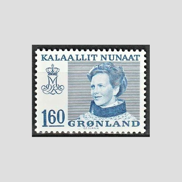 FRIMRKER GRNLAND | 1979 - AFA 114 - Dronning Margrethe - 160 re bl - Postfrisk