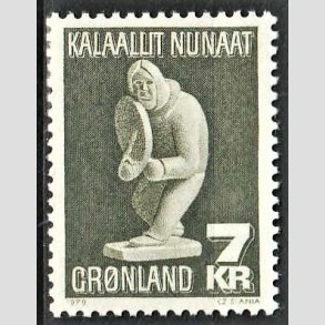 FRIM�RKER GR�NLAND | 1979 - AFA 117 - Fedtstensfigur - 7 kr. gr�nsort - Postfrisk