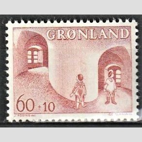 FRIMRKER GRNLAND | 1968 - AFA 70 - Brnesagen i Grnland - 60 + 10 re brunrd - Postfrisk