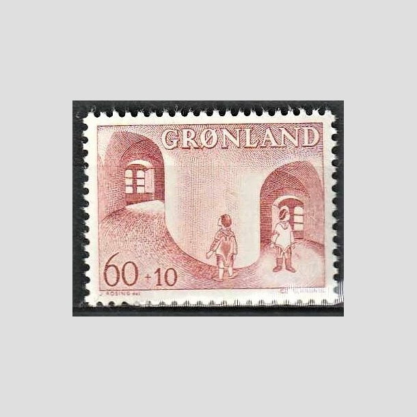 FRIMRKER GRNLAND | 1968 - AFA 70 - Brnesagen i Grnland - 60 + 10 re brunrd - Postfrisk