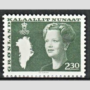 FRIM�RKER GR�NLAND | 1981 - AFA 127 - Dronning Margrethe - 230 �re m�rkgr�n - Postfrisk