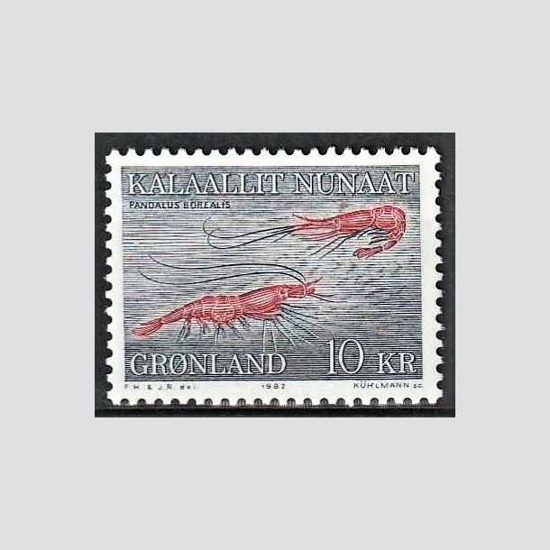 FRIMRKER GRNLAND | 1982 - AFA 133 - Rejer - 10,00 kr. bl/rd - Postfrisk