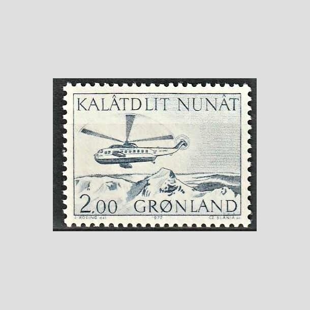 FRIMRKER GRNLAND | 1977 - AFA 100 - Postbefordring - 2,00 kr. bl - Postfrisk