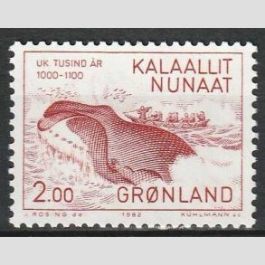 FRIM�RKER GR�NLAND | 1982 - AFA 138 - 1000 �rs serien II. - 2,00 kr. r�d - Postfrisk
