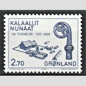 FRIM�RKER GR�NLAND | 1982 - AFA 139 - 1000 �rs serien II. - 2,70 kr. bl� - Postfrisk