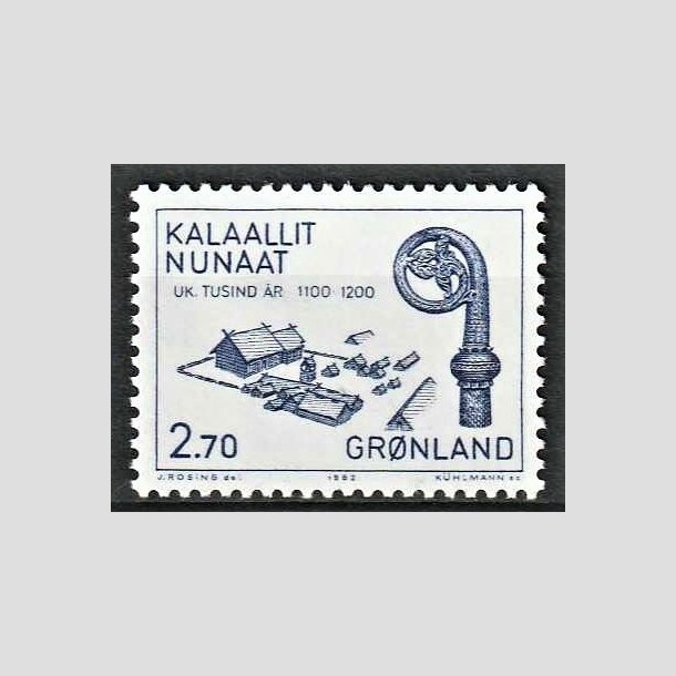 FRIMRKER GRNLAND | 1982 - AFA 139 - 1000 rs serien II. - 2,70 kr. bl - Postfrisk