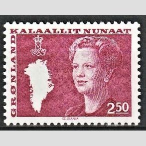 FRIM�RKER GR�NLAND | 1983 - AFA 141 - Dronning Margrethe - 2,50 kr. r�d - Postfrisk