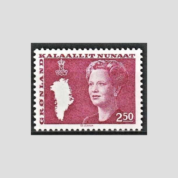 FRIMRKER GRNLAND | 1983 - AFA 141 - Dronning Margrethe - 2,50 kr. rd - Postfrisk