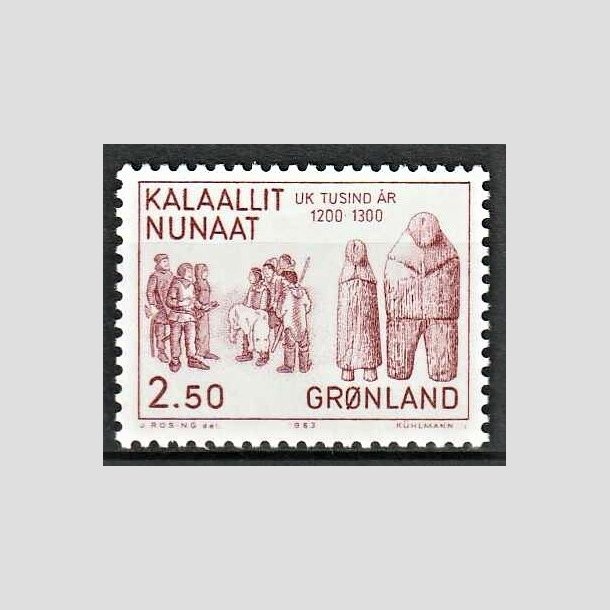 FRIMRKER GRNLAND | 1983 - AFA 143 - Tusindersserien III. - 2,50 kr. rd - Postfrisk