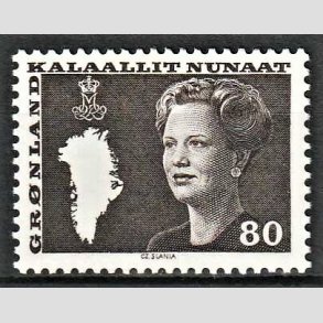 FRIM�RKER GR�NLAND | 1980 - AFA 120 - Dronning Margrethe - 80 �re brun - Postfrisk