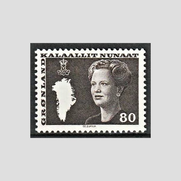 FRIMRKER GRNLAND | 1980 - AFA 120 - Dronning Margrethe - 80 re brun - Postfrisk