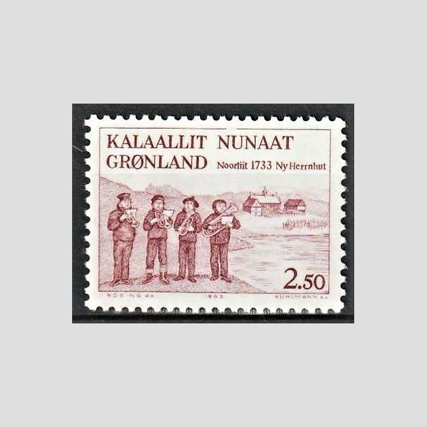 FRIMRKER GRNLAND | 1983 - AFA 146 - Hernnhutstationen ved Nuuk - 2,50 kr. rd - Postfrisk