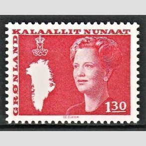 FRIM�RKER GR�NLAND | 1980 - AFA 121 - Dronning Margrethe - 130 �re r�d - Postfrisk