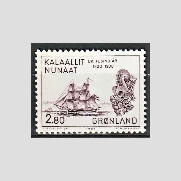 FRIMRKER GRNLAND | 1985 - AFA 157 - 1000 rs serien V. - 2,80 kr. rdbrun - Postfrisk