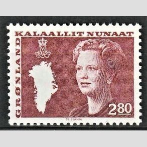 FRIM�RKER GR�NLAND | 1985 - AFA 155 - Dronning Margrethe - 2,80 kr. brunr�d - Postfrisk
