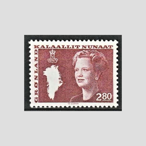 FRIMRKER GRNLAND | 1985 - AFA 155 - Dronning Margrethe - 2,80 kr. brunrd - Postfrisk