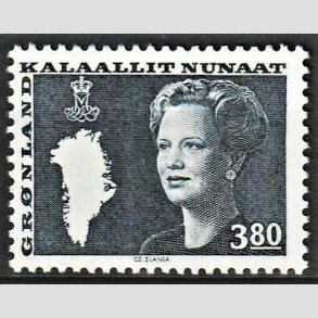 FRIM�RKER GR�NLAND | 1985 - AFA 156 - Dronning Margrethe - 3,80 kr. bl� - Postfrisk
