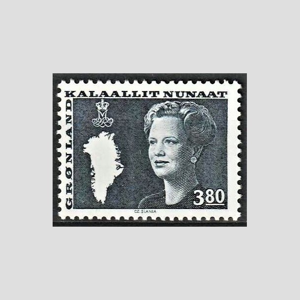 FRIMRKER GRNLAND | 1985 - AFA 156 - Dronning Margrethe - 3,80 kr. bl - Postfrisk