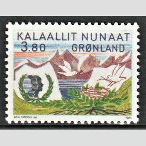 FRIM�RKER GR�NLAND | 1985 - AFA 160 - Internationalt ungdoms�r - 3,80 kr. flerfarvet - Postfrisk