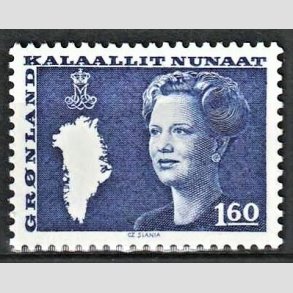 FRIM�RKER GR�NLAND | 1980 - AFA 122 - Dronning Margrethe - 160 �re bl� - Postfrisk