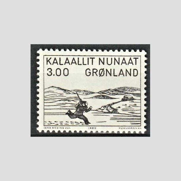 FRIMRKER GRNLAND | 1980 - AFA 124 - Trsnit - 3,00 kr. sort - Postfrisk