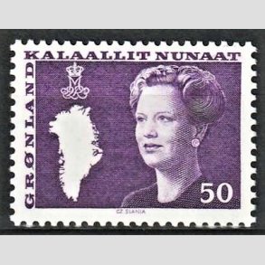 FRIM�RKER GR�NLAND | 1981 - AFA 126 - Dronning Margrethe - 50 �re violet - Postfrisk