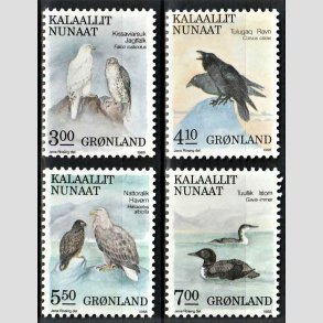 FRIM�RKER GR�NLAND | 1988 - AFA 184-181 - Fugle II. - 3,00 - 7,00 kr. i s�t - Postfrisk