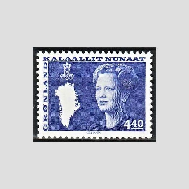 FRIMRKER GRNLAND | 1989 - AFA 190 - Dronning Margrethe. - 4,40 kr. bl - Postfrisk