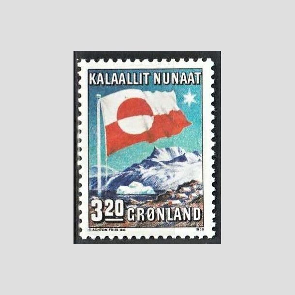 FRIMRKER GRNLAND | 1989 - AFA 195 - Grnlands Hjemmestyre 10 r. - 3,20 kr. flerfarvet - Postfrisk