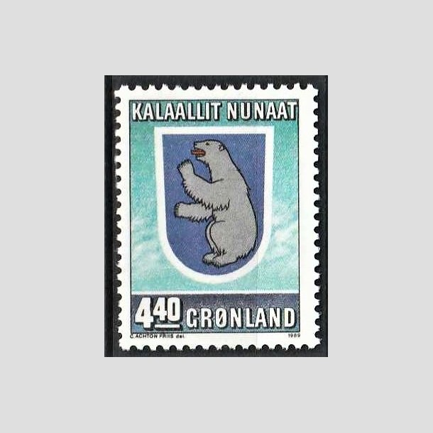 FRIMRKER GRNLAND | 1989 - AFA 196 - Grnlands Hjemmestyre 10 r. - 4,40 kr. flerfarvet - Postfrisk