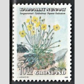 FRIM�RKER GR�NLAND | 1989 - AFA 198 - Blomster I. - 10,00 kr. flerfarvet - Postfrisk