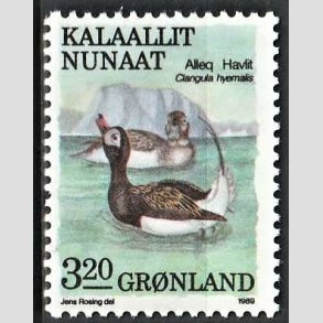 FRIM�RKER GR�NLAND | 1989 - AFA 191 - Fugle III. - 3,20 kr. flerfarvet - Postfrisk