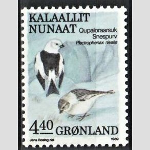 FRIM�RKER GR�NLAND | 1989 - AFA 192 - Fugle III. - 4,40 kr. flerfarvet - Postfrisk
