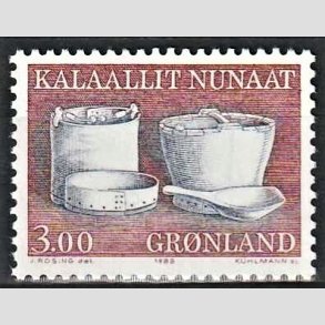 FRIM�RKER GR�NLAND | 1988 - AFA 186 - Etnografi - 3,00 kr. r�dbrun - Postfrisk