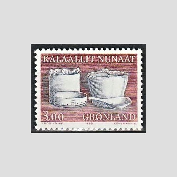 FRIMRKER GRNLAND | 1988 - AFA 186 - Etnografi - 3,00 kr. rdbrun - Postfrisk