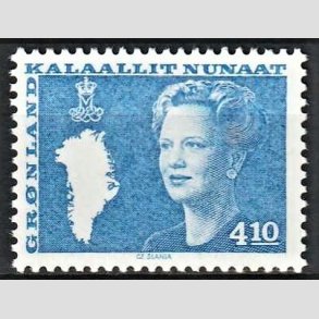 FRIM�RKER GR�NLAND | 1988 - AFA 180 - Dronning Margrethe. - 4,10 kr. bl� - Postfrisk