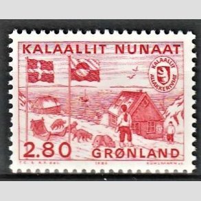 FRIM�RKER GR�NLAND | 1986 - AFA 163 - Postv�sen og Hjemmestyr - 2,80 kr. r�d - Postfrisk