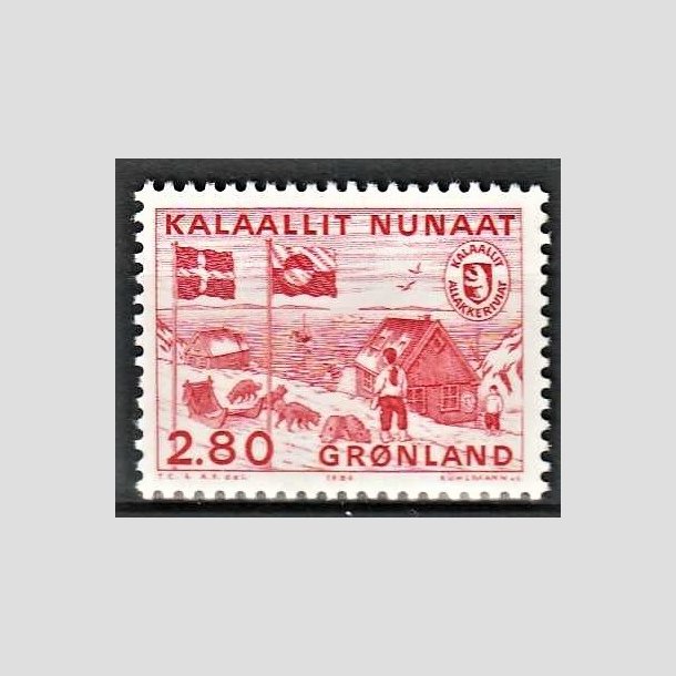 FRIMRKER GRNLAND | 1986 - AFA 163 - Postvsen og Hjemmestyr - 2,80 kr. rd - Postfrisk