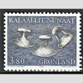 FRIM�RKER GR�NLAND | 1986 - AFA 165 - Brugskunst - 3,80 kr. sort/bl� - Postfrisk