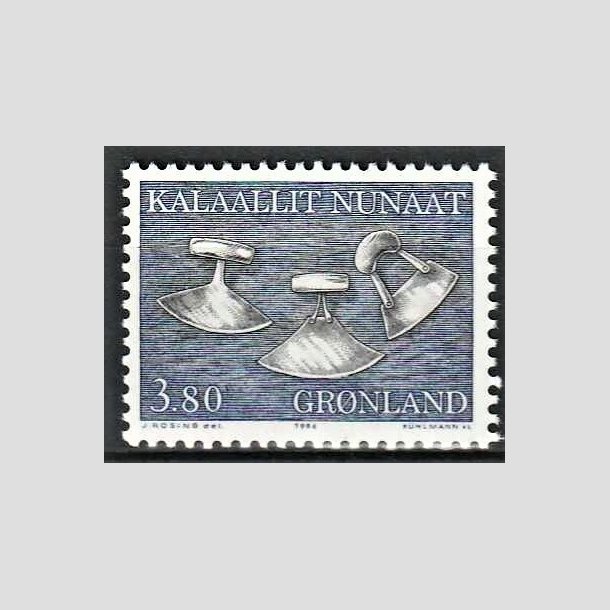 FRIMRKER GRNLAND | 1986 - AFA 165 - Brugskunst - 3,80 kr. sort/bl - Postfrisk