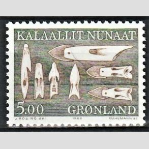 FRIM�RKER GR�NLAND | 1988 - AFA 187 - Etnografi - 5,00 kr. gr�n - Postfrisk