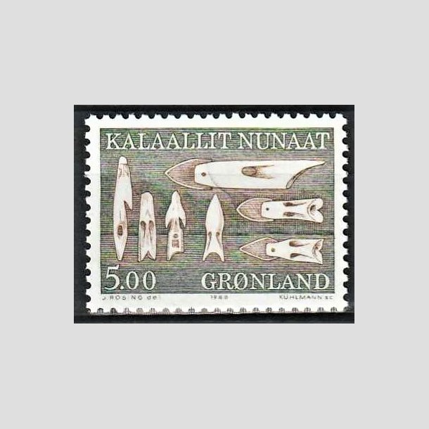 FRIMRKER GRNLAND | 1988 - AFA 187 - Etnografi - 5,00 kr. grn - Postfrisk