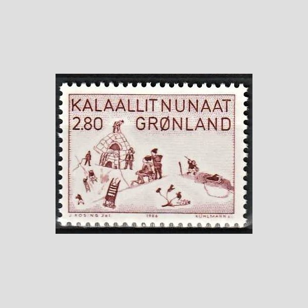 FRIMRKER GRNLAND | 1986 - AFA 167 - Thuleliv - 2,80 kr. rdbrun - Postfrisk